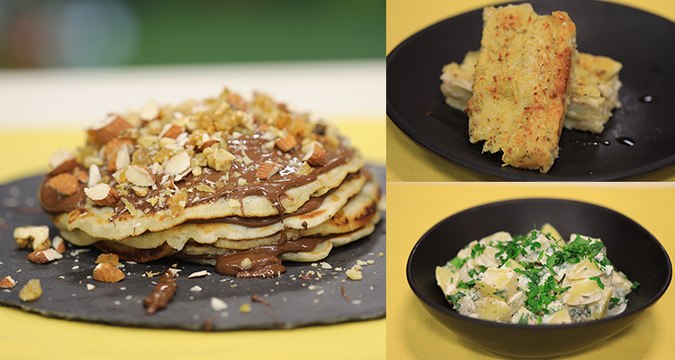 Salade de pommes de terre, cannelloni sauce bechamel, Pancakes - Koujinetna Haka 2 - EP 1