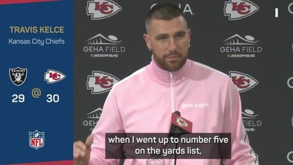Kelce vows to maintain 'never stop' mentality after record-breaking performance