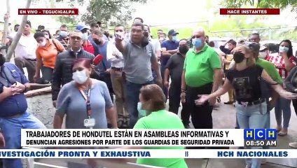 ¡Molote en Hondutel! A punta de gas y “cuete en mano”, disuelven toma sindical por falta de pago