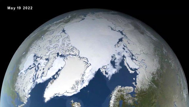 Imágenes de la NASA que muestra mínimos históricos de la superficie congelada del Ártico