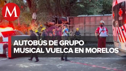 Se registra la volcadura de un autobús en Huitzilac, Morelos