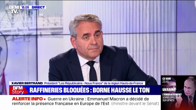 Crise des carburants: Il faut réquisitionner les salariés de Total qui bloquent les raffineries et les dépôts , propose Xavier Bertrand