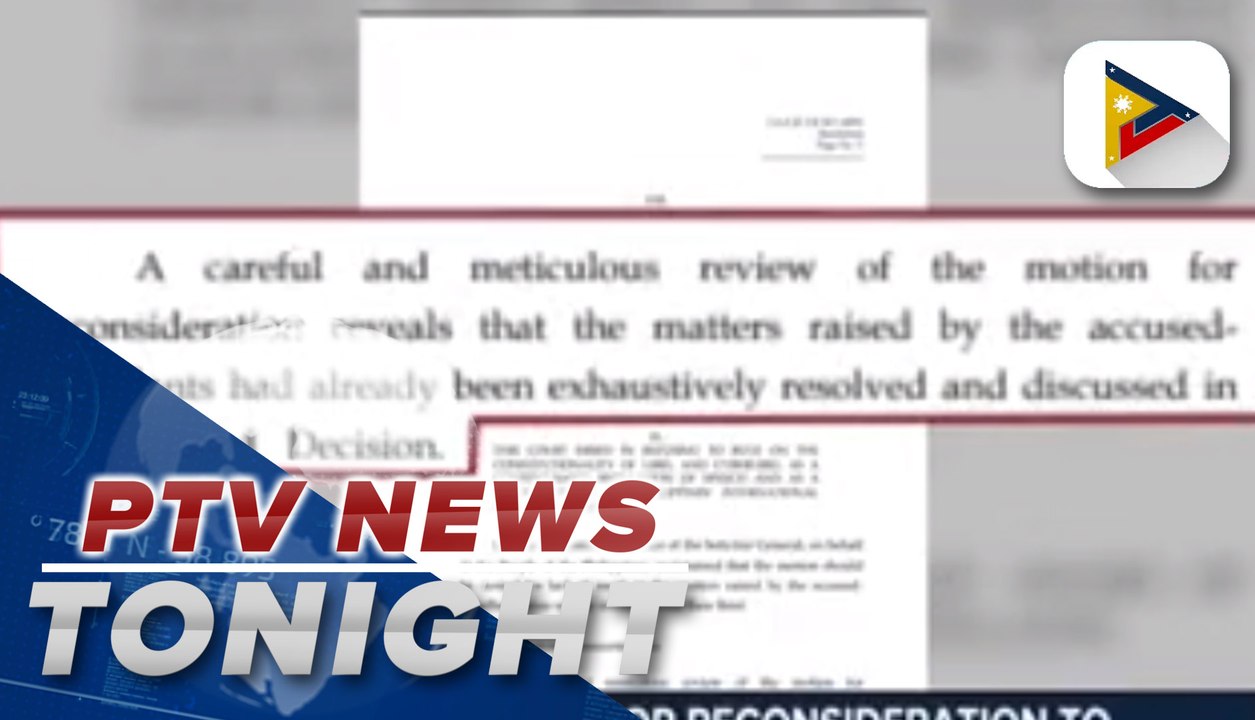 CA junks motion for reconsideration to reverse cyber libel conviction of Ressa, Santos