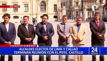 Alcaldes de Lima y Callao mantuvieron reunión con Pedro Castillo en palacio