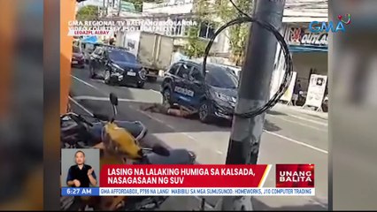 Lasing na lalaking humiga sa kalsada, nasagasaan ng SUV | UB