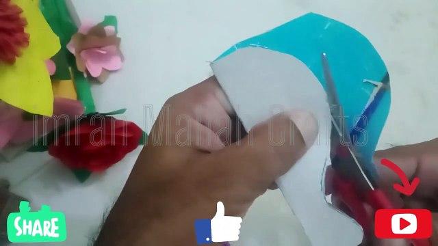 Diy papper flower make easy wall hanging decorations craft _imran mallah crafts