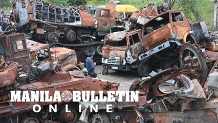 Destroyed Russian military equipment piles up in eastern Ukraine