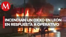 Sujetos queman tienda Oxxo en Guanajuato