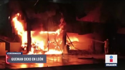 Grupo criminal quema tienda de conveniencia en León