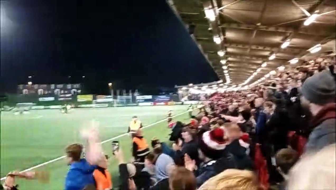 'Everywhere we go...' Derry City FC fans singing at football match