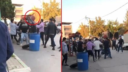Pazar esnafı birbirine girdi, ortalık savaş alanına döndü! O anlar kamerada