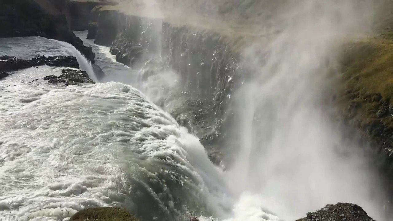 Water fall and sea beach