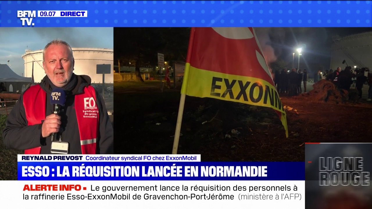 Normandie: le coordinateur syndical FO de la raffinerie d'ExxonMobil menace de saisir la justice après l'annonce de réquisition