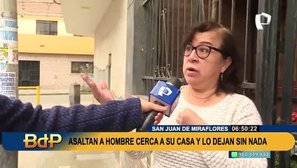 SJM: delincuentes en moto asaltan a hombre   en la puerta de su vivienda