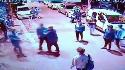 Etiler'de güvenlik görevlisine darp kamerada