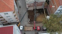 Sinop yerel haberi | Sinop'ta yıkılma tehlikesi oluşan binada çalışmalar devam ediyor