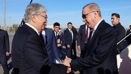 Cumhurbaşkanı Erdoğan, Kazakistan’da törenle karşılandı