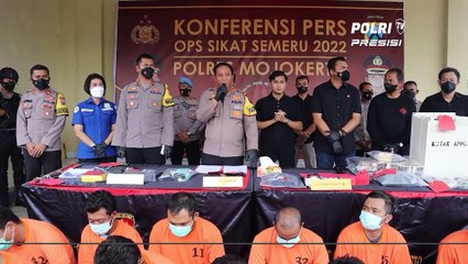 Polres Mojokerto Gelar Konfrensi Pers Hasil Ops Sikat Semeru 2022