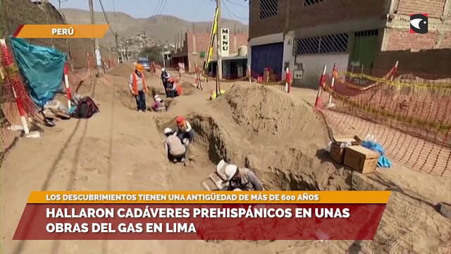 Hallaron cadáveres prehispánicos en unas obras del gas en Lima