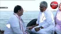 VIDEO: गुजरात गौरव यात्रा शुरू करने के बाद द्वारका में बोटिंग का मजा लेते दिखे BJP अध्यक्ष जेपी नड्डा