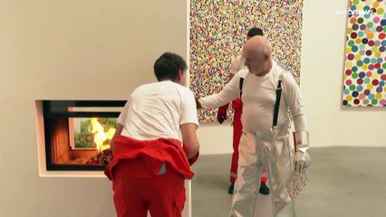 Damien Hirst burns paintings to raise fundamental question about essence of art