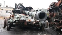 Carri armati e veicoli russi distrutti ammassati vicino Lyman