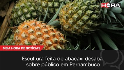 Escultura feita de abacaxi desaba sobre público em Pernambuco