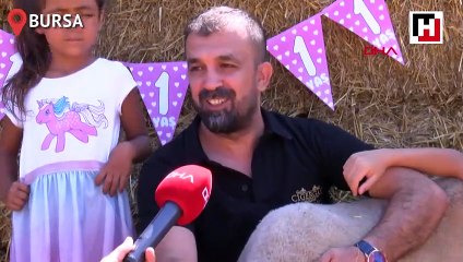 Denize götürdüğü kuzusuna doğum günü yaptı