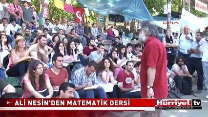 GEZİ PARKI'NDA ALİ NESİN'DEN MATEMATİK DERSİ