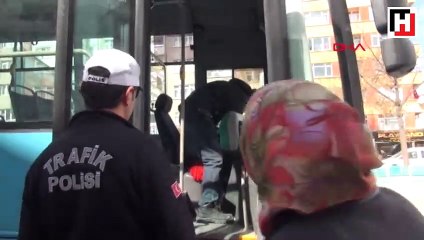 Halk otobüsünde büyük rezalet