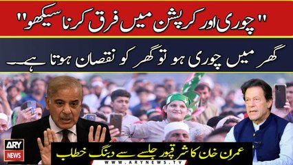 "Learn to differentiate between theft and corruption," Imran Khan