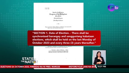 Batas na nagpapaliban sa Barangay at SK Elections sa October 2023, pirmado na ni PBBM | SONA