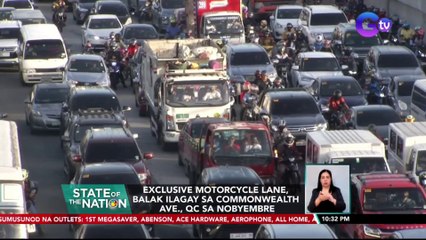 Exclusive motorcycle lane, balak ilagay sa Commonwealth Ave., QC sa Nobyembre | SONA