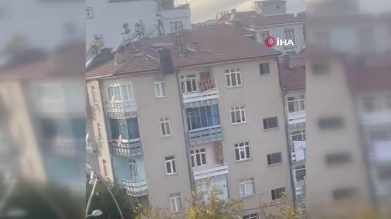 6'ıncı katın çatısında güneş panelini aşağı attı, vatandaşların canını hiçe saydı