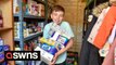 A kind-hearted 11-year-old boy used his own birthday money to launch a foodbank service - which he runs from his garden shed