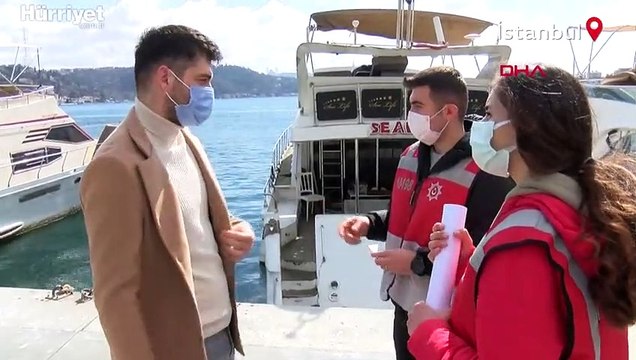 Beşiktaş Sahili'nde koronavirüs denetimi