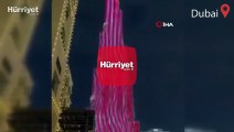 Cumhurbaşkanı Erdoğan’ın BAE ziyareti öncesi Burj Khalifa’ya Türk bayrağı yansıtıldı