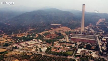 Kemerköy Termik Santrali'ndeki yangın ana binaya sıçramadan kontrol altına alındı