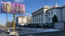 Rusya’nın Ukrayna’daki Büyükelçiliği önüne 