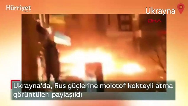 Ukrayna'da, Rus güçlerine molotof kokteyli atma görüntüleri paylaşıldı