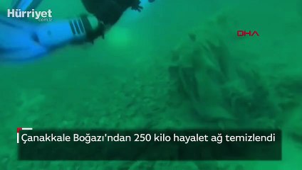 Çanakkale Boğazı'ndan 250 kilo hayalet ağ temizlendi