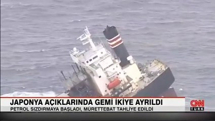 Dev gemi Japonya açıklarında ikiye bölündü