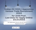 Indian Oil (IOCL) Apprentice Various Trade Recruitment 2022