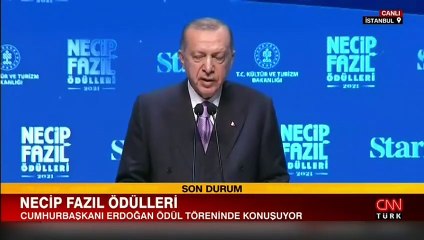 Erdoğan: Bu, fikir ve sanat dünyamızın zorbalarına karşı açılmış bir bayraktır
