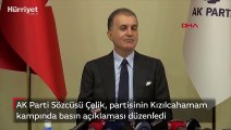 AK Parti Sözcüsü Ömer Çelik, partisinin Kızılcahamam kampında basın açıklaması düzenledi