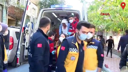 Yanan daireden eşini kurtardı, kendi yaralanmaktan kurtulamadı