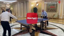 Erdoğan mevkidaşı Tokayev'le masa tenisi oynadı