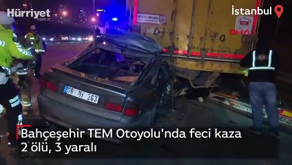 TEM Otoyolu'nda otomobil önündeki TIR'a çarptı: 2 ölü, 3 yaralı