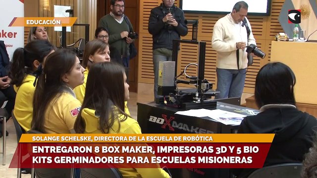 Entregaron 8 Box Maker, impresoras 3d y 5 bio kits germinadores para escuelas misioneras