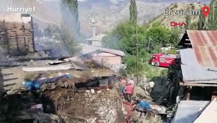Mahallede korkutan yangın  6 ev alevlere teslim